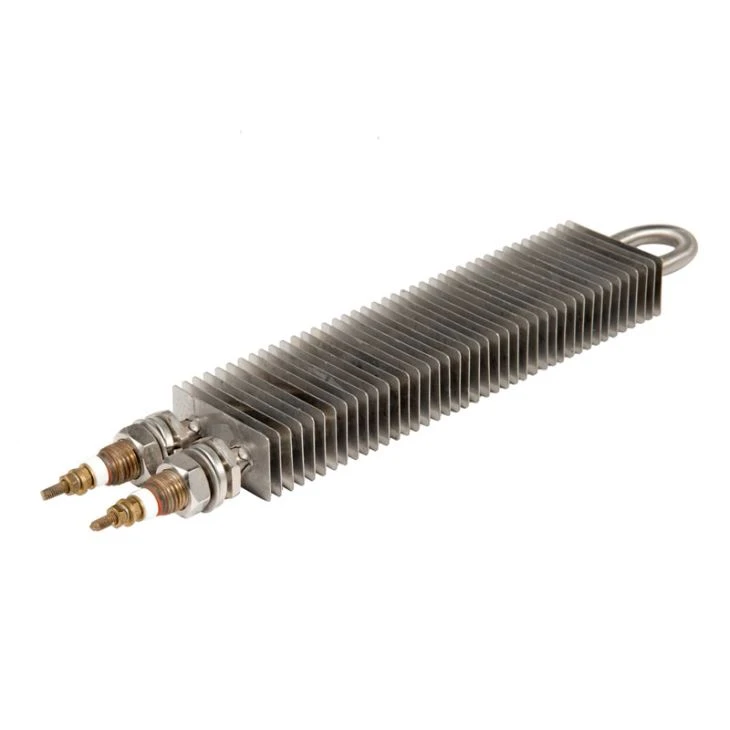 110v 220v Elemento de calentador tubular de tira de aletas de acero inoxidable industrial para calefacción de aire