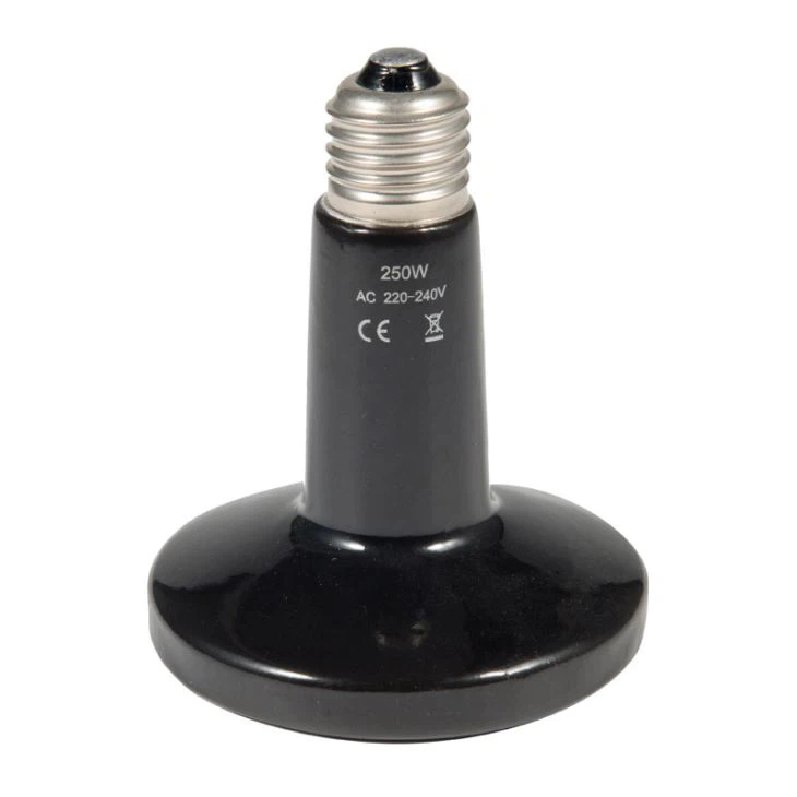 50W 100W 150W 200W 250W Lámpara de calor de emisor de cerámica infrarroja Bombilla de calor de reptil para mascotas